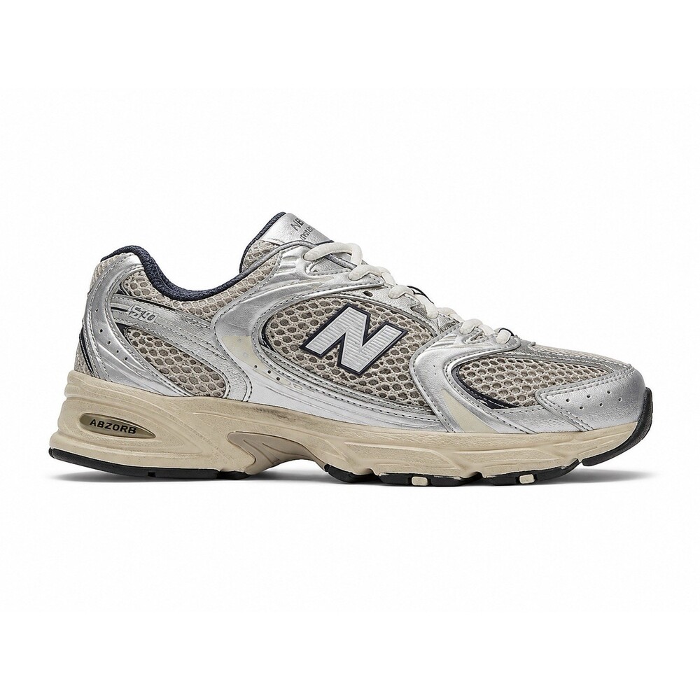 New Balance 530 toddler sneakers in a silver colorway